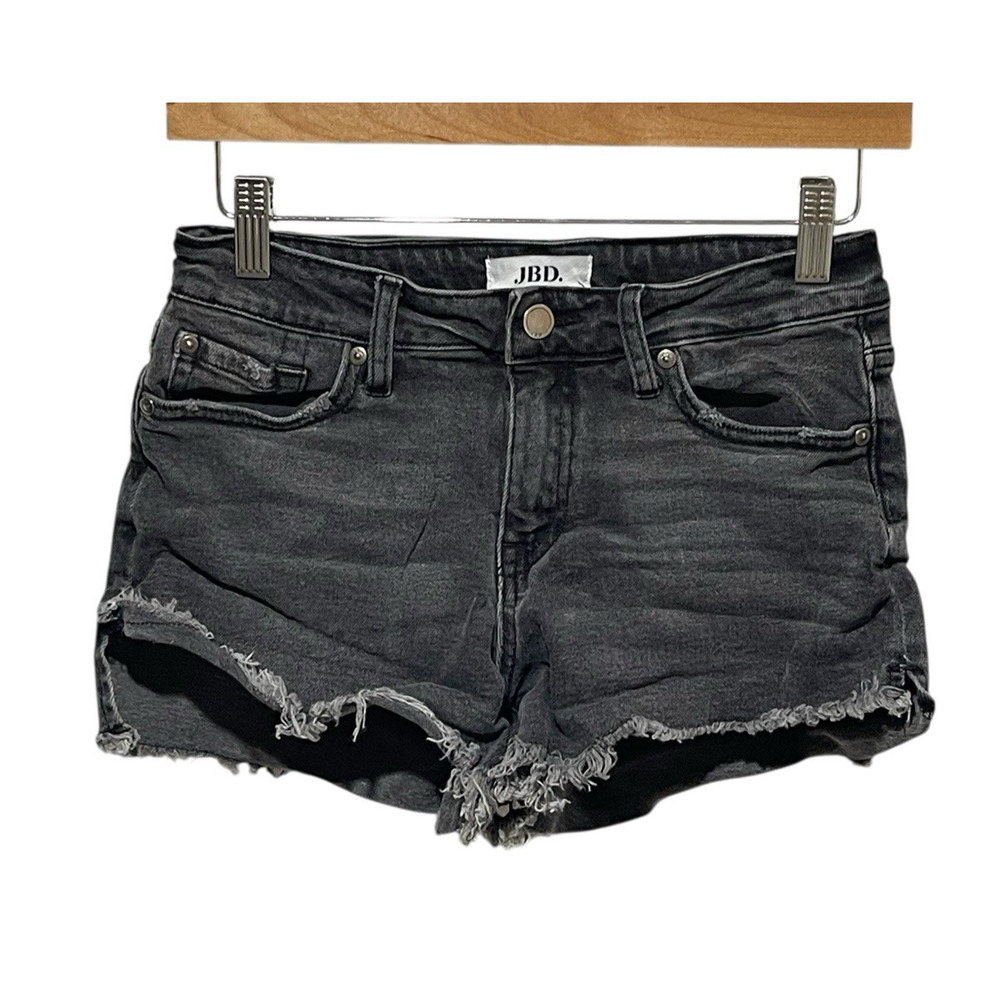 JBD Just Black Denim Cut-Off Distressed Shorts Women's Small Black 3" Inseam